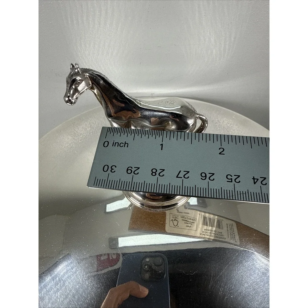 Authentic Vintage silver horse racing bowls Costume Horse On The Lid Unique.